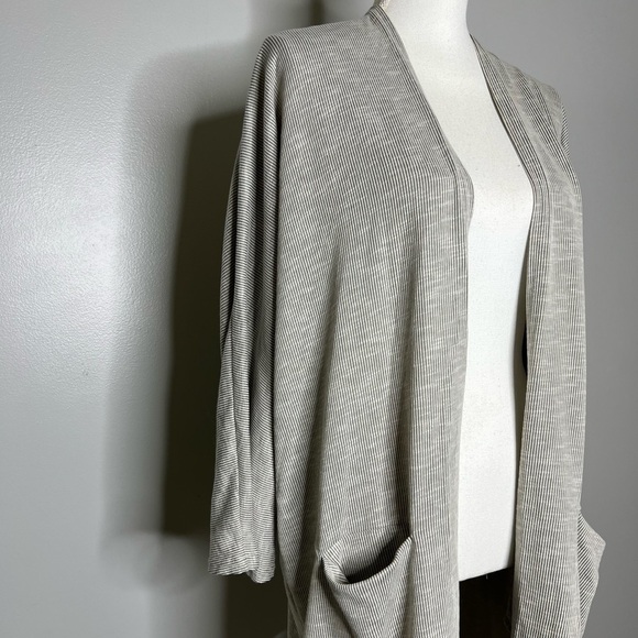 DONNI. Lightweight Open Front Stripe Cardigan - One Size - Picture 7 of 12